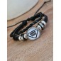 Bracelet "Super papa" noir et blanc