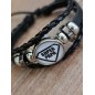 Bracelet "Super papa" noir et blanc