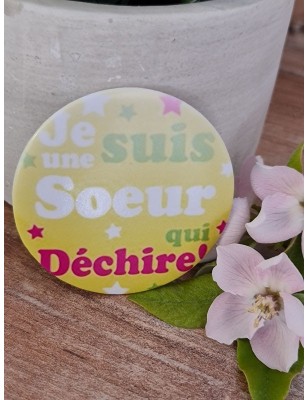 Miroir "Je suis une sœur qui déchire" vert