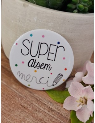 Miroir "Super atsem merci" blanc