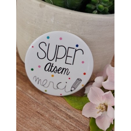 Miroir "Super atsem merci" blanc