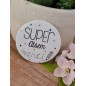 Miroir "Super atsem merci" blanc