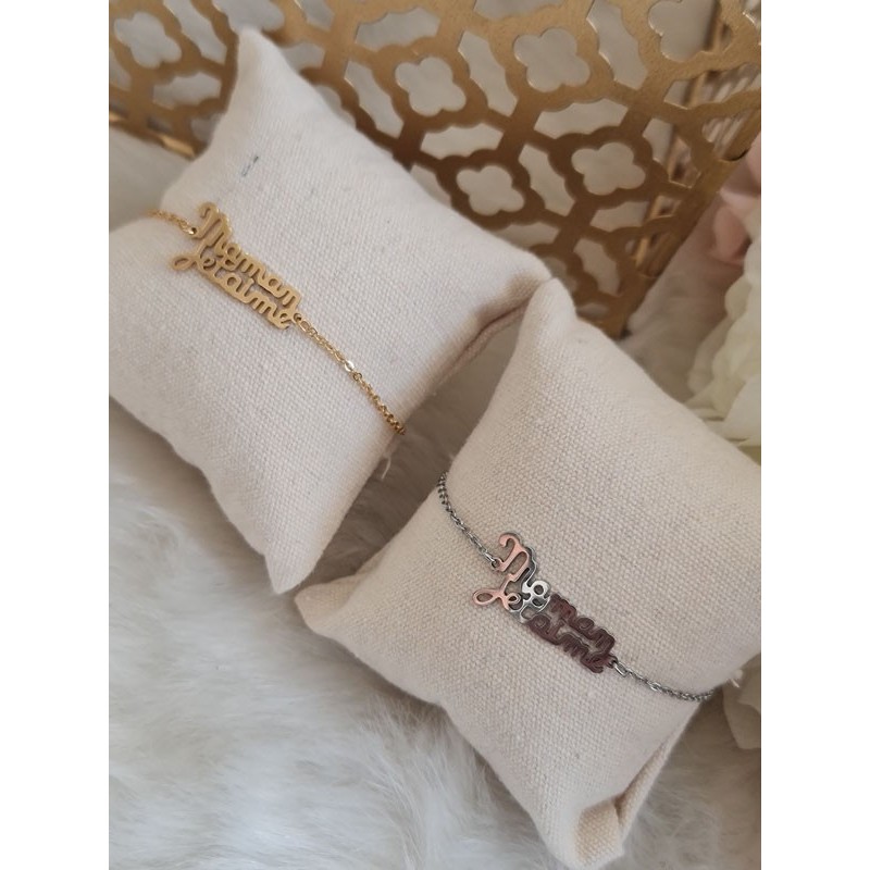 Bracelet chaine "Maman je t'aime"