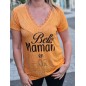 Tee-shirt "Belle maman en or" orange
