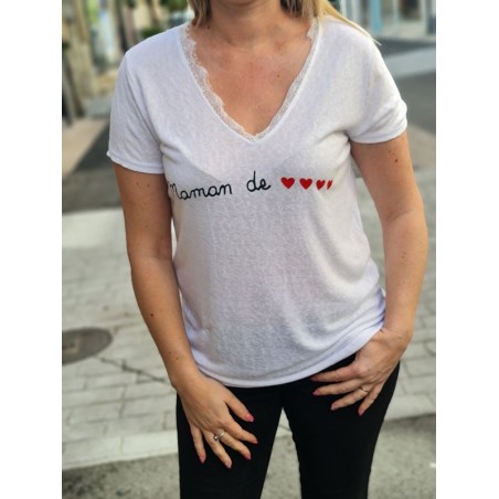 Tee-shirt "Maman de cœur" blanc