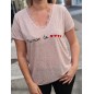 Tee-shirt "Maman de cœur" rose pâle