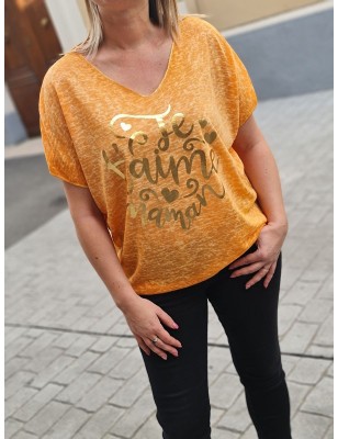 Tee-shirt "Je t'aime maman" orange
