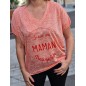 Tee-shirt "Je suis une maman trop géniale" corail