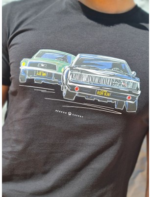 Tee-shirt manches courtes Benson and Cherry Takiya noir avec voitures