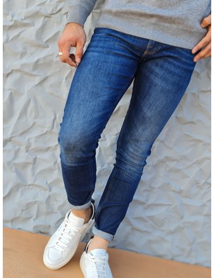 Jeans skinny Guess Yanick bleu effet délavé