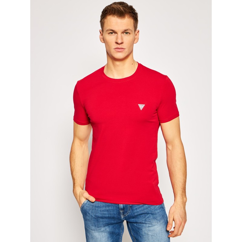 Tee-shirt Guess basique Ferran rouge manches courtes