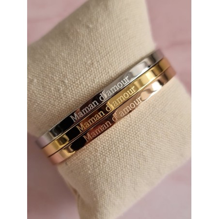 Bracelet message "maman d'amour" en acier inoxydable