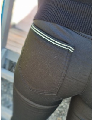 Pantalon slim enduit Morgan Palona noir