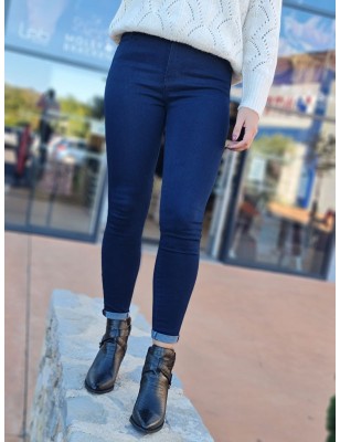 Jeans skinny taille haute Solene bleu brut