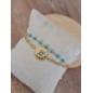 Bracelet Elodie couleur or et turquoise