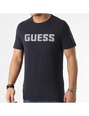 Tee-shirt manches courtes Guess Magick bleu marine avec col rond