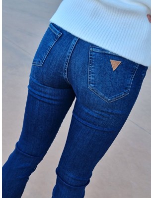 Jeans stretch skinny Guess Ultimate bleu foncé légèrement délavé