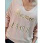 Pull fin Mamie d'amour rose
