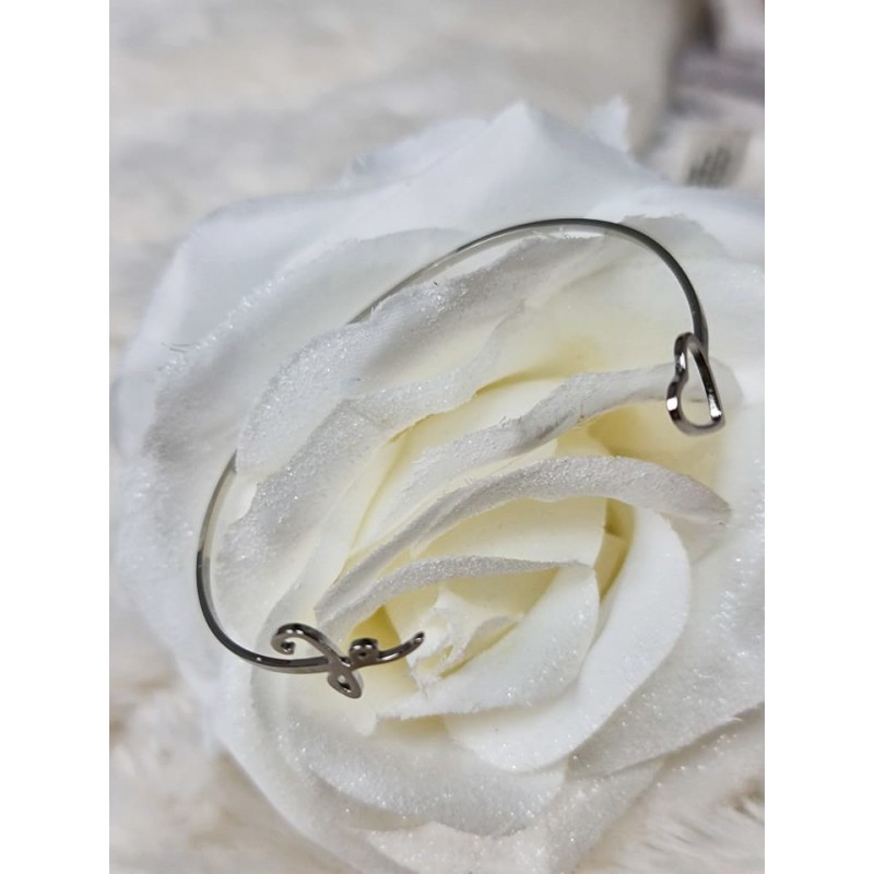 Bracelet jonc "je t'aime" en acier inoxydable Bracelet jonc "je t'aime" en acier inoxydable