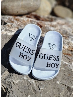 Claquettes Guess Amos blanches