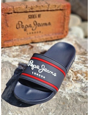 Claquettes Pepe Jeans Slider logo boys bleu marine