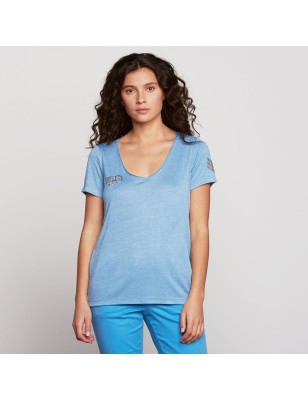 Tee-shirt manches courtes LPB Brunilde bleu ciel