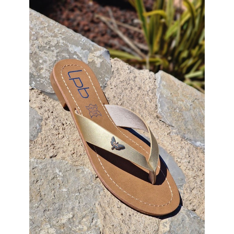 Tongs femme LPB Emma or