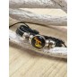 Bracelet "Super papa" noir et jaune