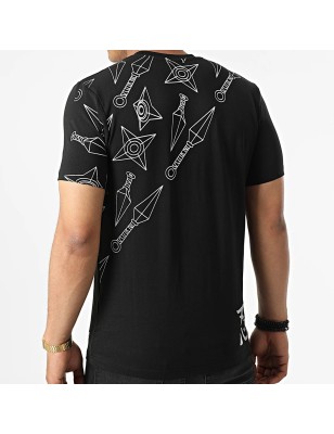 Tee-shirt manches courtes Comme Des Loups Shinobi noir avec poignards et étoiles de ninja