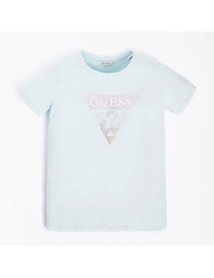 Tee-shirt manches courtes Guess Koxi turquoise avec sequins