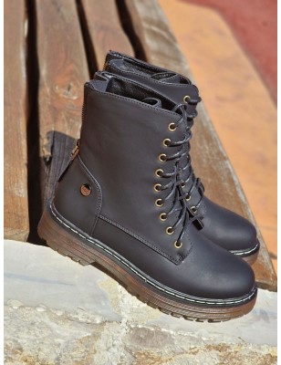 Bottines LPB Athena noires avec lacets