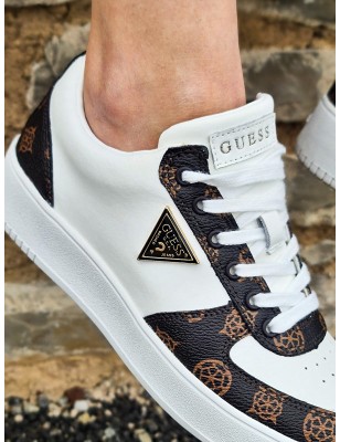 Baskets Guess Sidny blanches avec logos