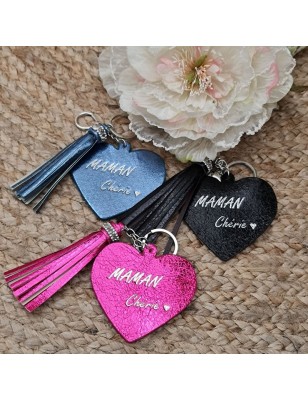 Porte-clés cœur "Maman chérie"