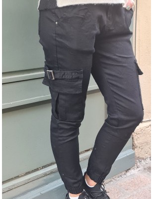 Pantalon cargo Camille noir