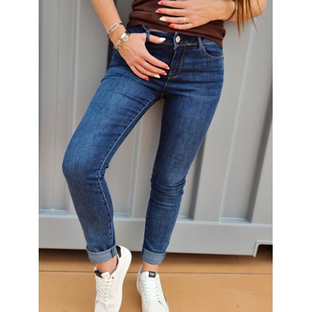 Jeans slim légèrement délavé Morgan Pom bleu jean