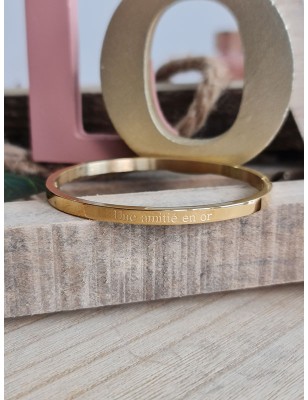 Bracelet message "une amitié en or" en acier inoxydable