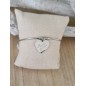 Bracelet jonc coeur pendant "Mamie je t'aime"