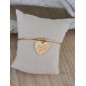 Bracelet jonc coeur pendant "Mamie je t'aime"
