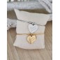 Bracelet jonc coeur pendant "Mamie je t'aime"