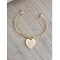 Bracelet jonc coeur pendant "Mamie je t'aime"