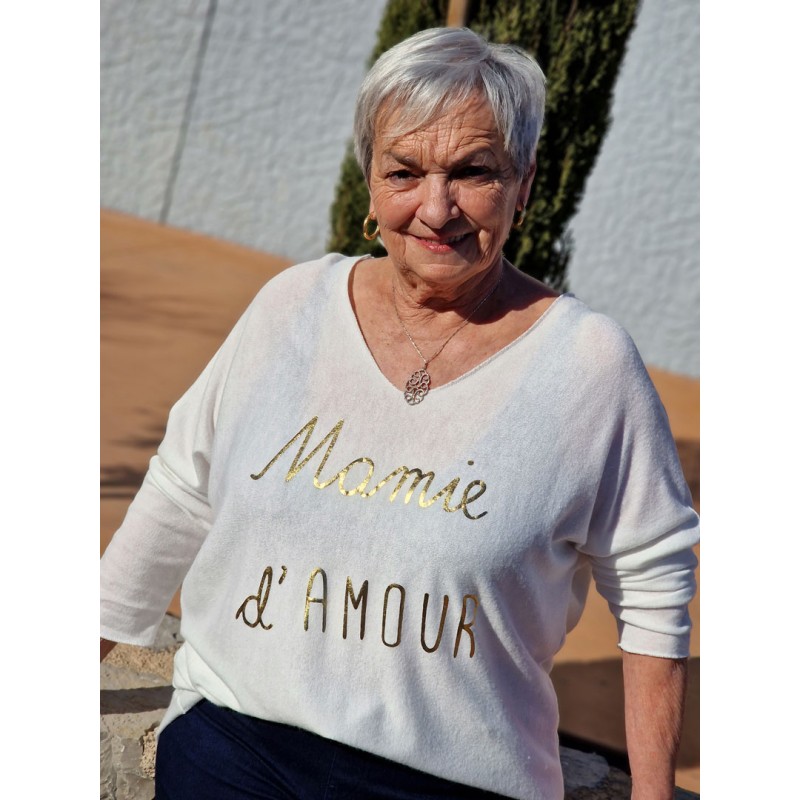Pull fin Mamie d'amour blanc