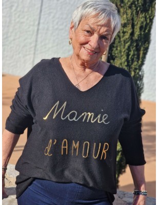 Pull fin Mamie d'amour noir