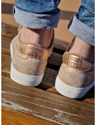 Baskets basses Kaporal Tippy nude avec scratch pailletés
