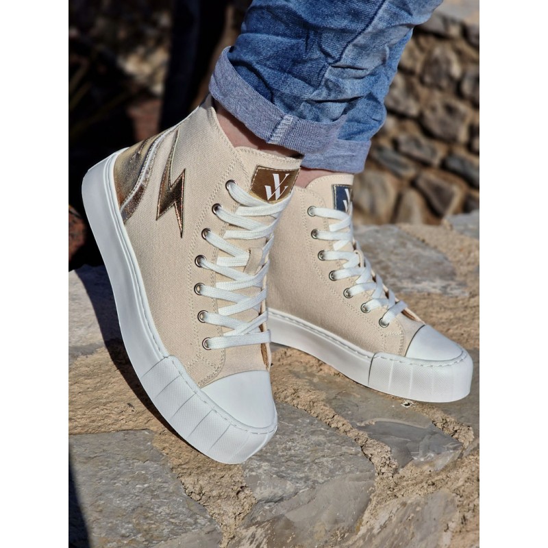 Baskets femme montantes Vanessa Wu Laure beiges Baskets femme montantes Vanessa Wu Laure beiges