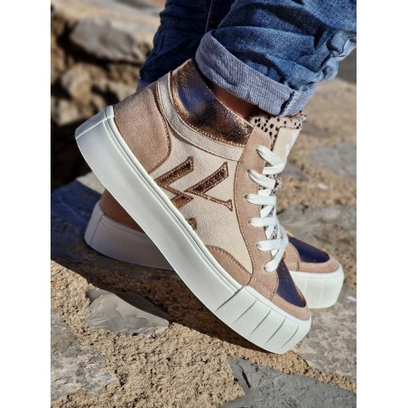 Baskets femme montantes Vanessa Wu Suzie beiges