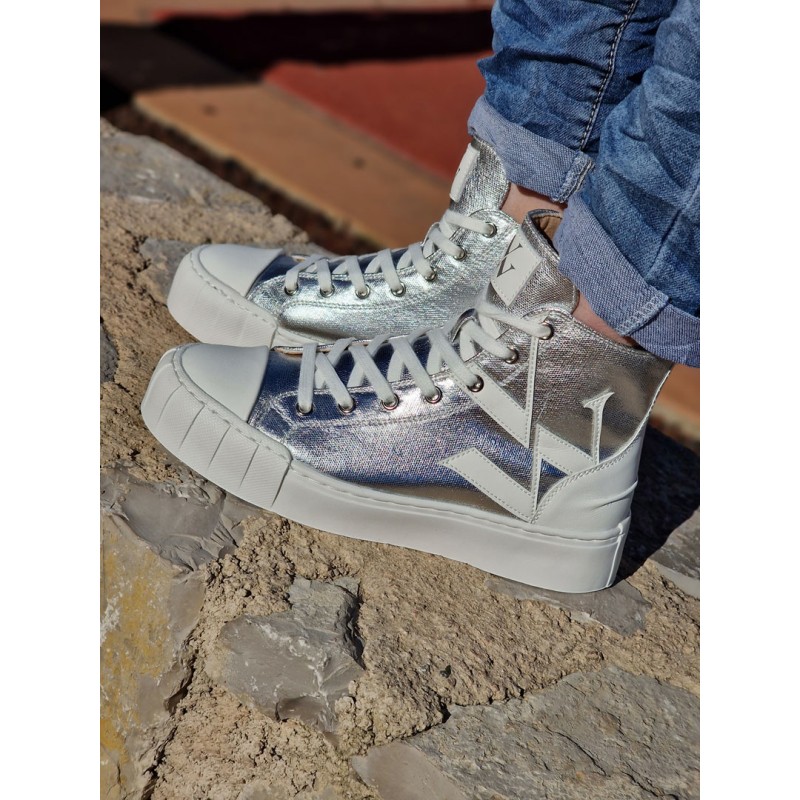 Baskets femme montantes Vanessa Wu Pina argent Baskets femme montantes Vanessa Wu Pina argent