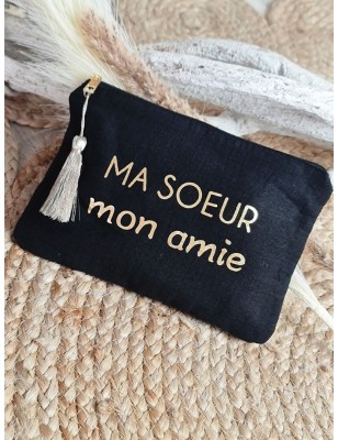 Pochette message "Ma sœur mon amie" avec pompon