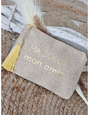 Pochette message "Ma sœur mon amie" avec pompon