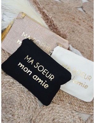 Pochette message "Ma sœur mon amie" avec pompon