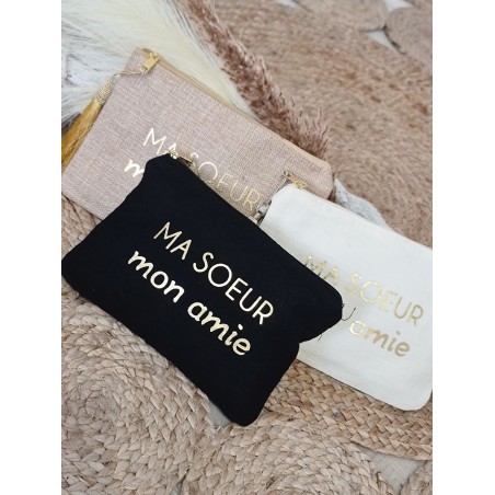 Pochette message "Ma sœur mon amie" avec pompon